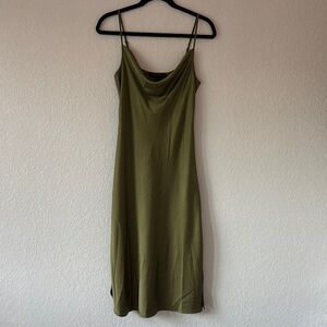 All Saints | Dresses | Elegant Olive Green Slip Dress | Poshmark